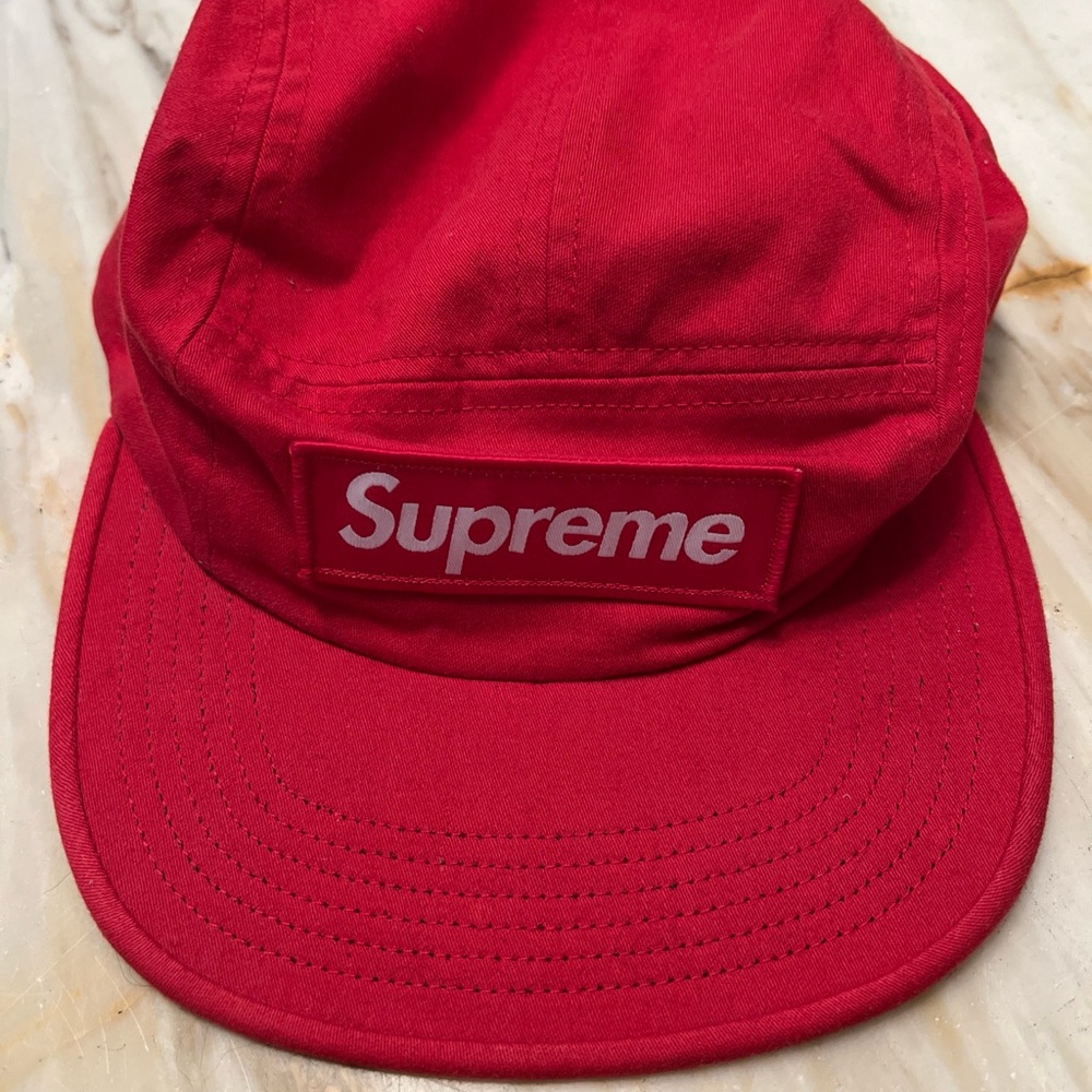 Supreme red military camp cap baseball hat with tags new